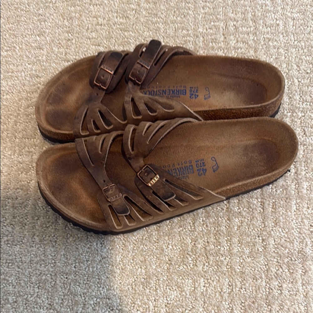 Birkenstock Dark Brown Slide Sandals SIZE 42
